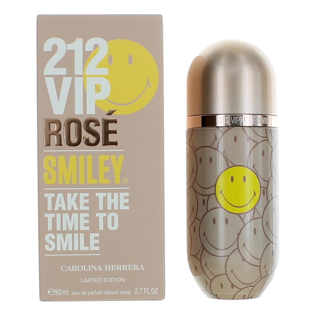 212 VIP Rose Smiley by Carolina Herrera, 2.7 oz Eau De Parfum Spray for Women - 101 Perfume Plus