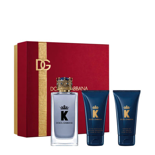 DOLCE & GABBANA "K" 3 PCS SET FOR MEN: 3.3 EAU DE TOILETTE SPRAY + 1.7 AFTER SHAVE BALM + 1.7 SHOWER GEL