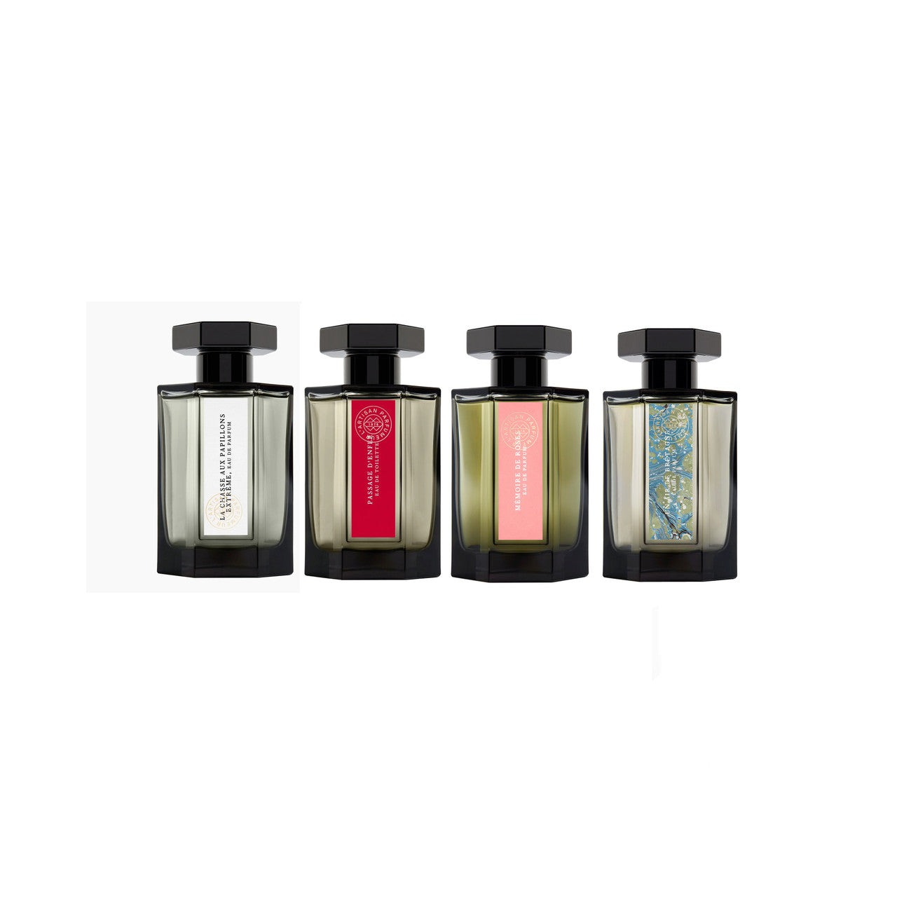 L'Artisan Parfumeur 4 * 5 ml Mini Set: Passage D'Enfer Eau de Toilette + Un Air De Bretagne Eau de Parfum + La Chasse Aux Papillions Eau de Toilette + Memoire De Roses Eau de Parfum