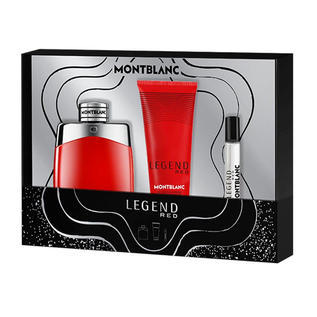 Mont Blanc Legend Red 3 PCS Set for Men: 3.4 Eau de Parfum Spray + 3.4 Shower Gel + 0.25 Eau de Parfum Spray