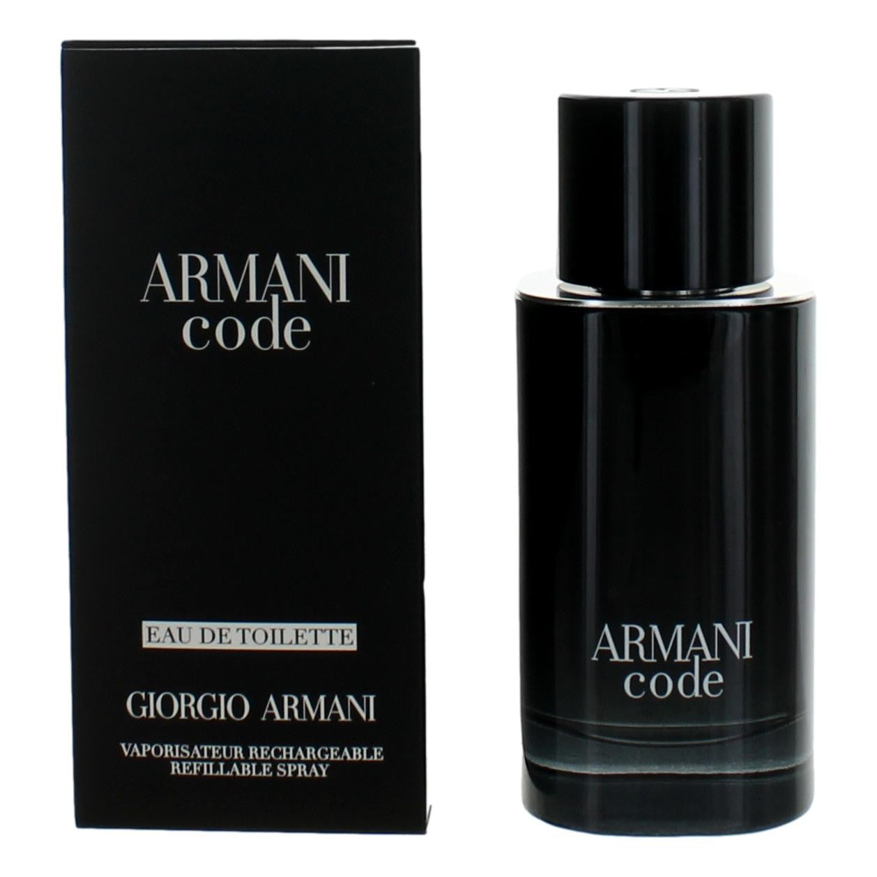 Armani Code de Giorgio Armani, vaporizador rellenable EDT de 2.5 oz para hombres