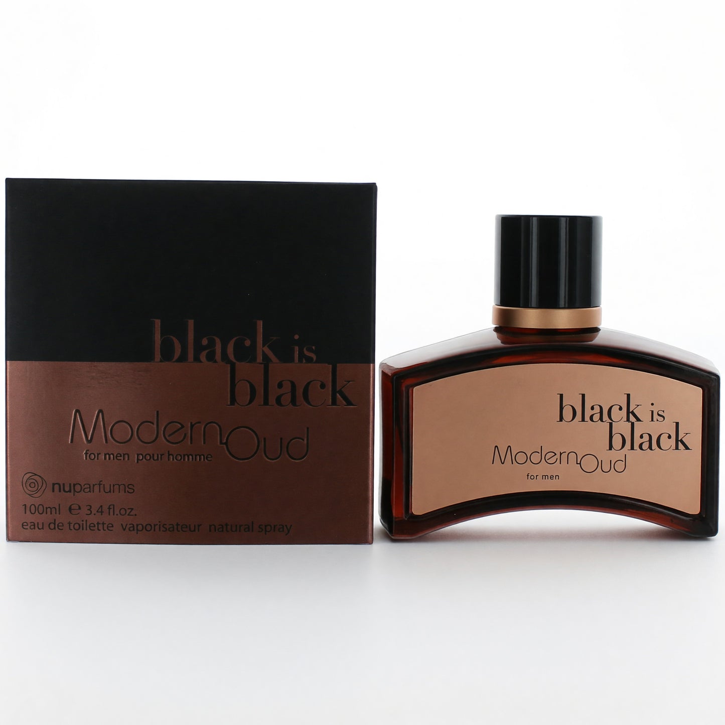 Black is Black Modern Oud by NuParfums, 3.4 oz EDT Spray for Men