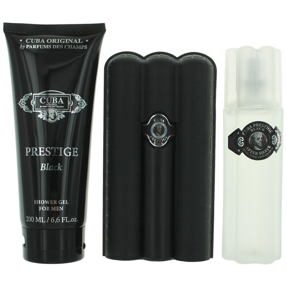 Cuba Prestige Black de Cuba, set de regalo de 3 piezas para hombre