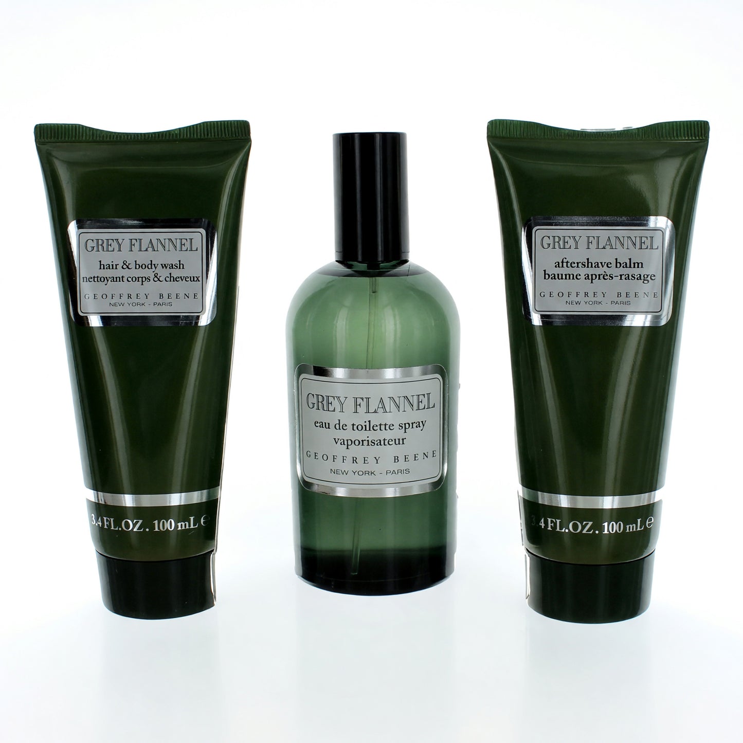 Franela gris de Geoffrey Beene, set de regalo de 3 piezas para hombre
