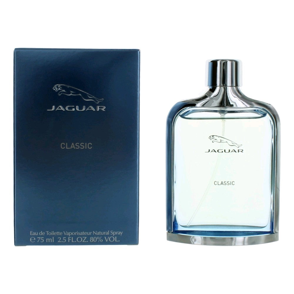 Jaguar Classic Blue de Jaguar, Eau de Toilette en espray de 2.5 oz para hombres