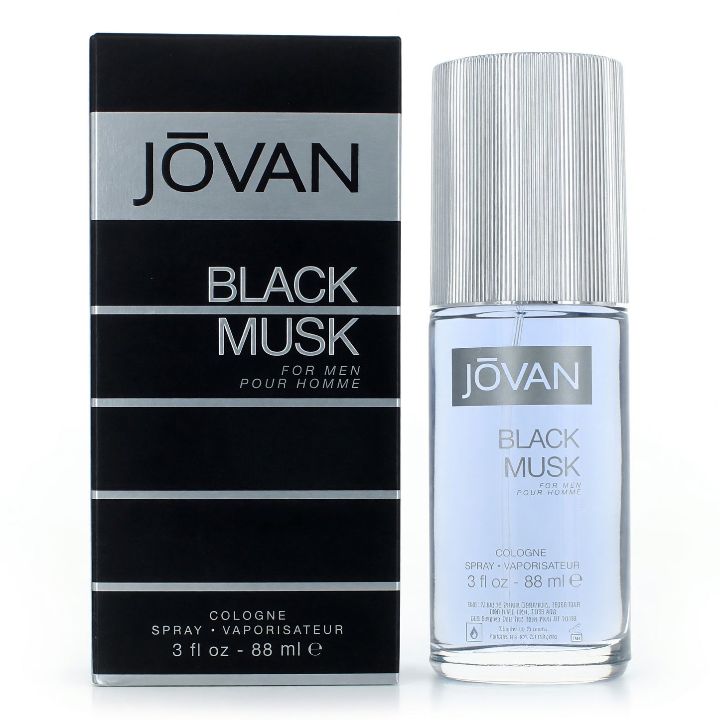 Jovan Black Musk de Jovan, spray de colonia de 3 oz para hombres