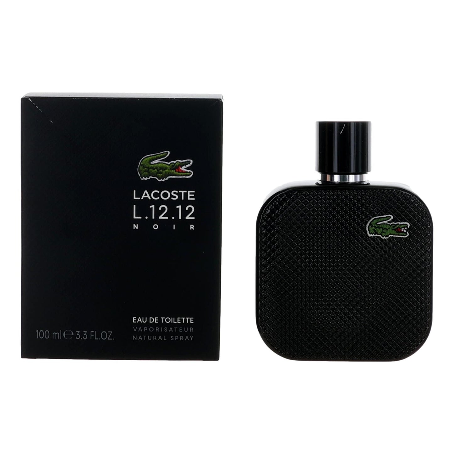 Lacose L. 12.12 Black Noir de Lacoste, Eau de Toilette en espray de 3.3 oz para hombre
