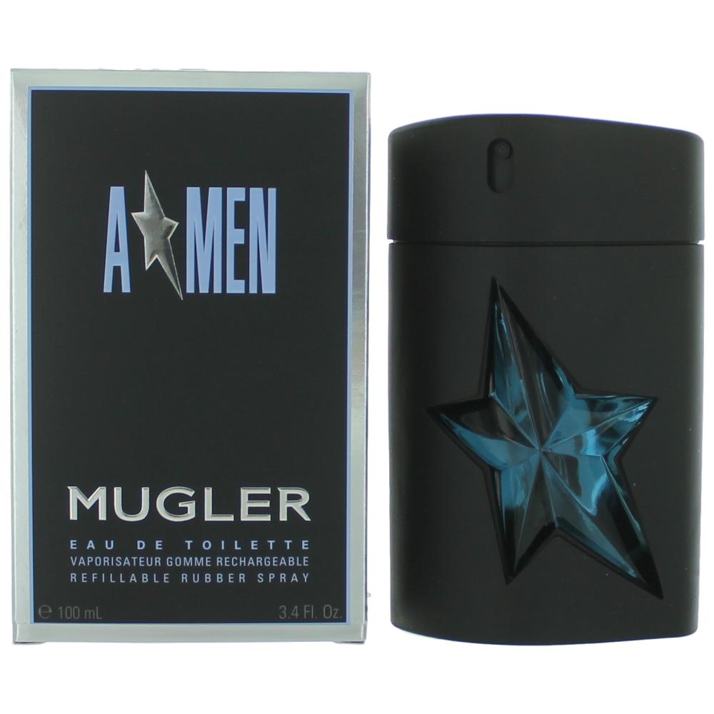 Angel by Thierry Mugler, (A*men) 3.4 oz Eau De Toilette Refillable Rubber Spray for Men - 101 Perfume Plus