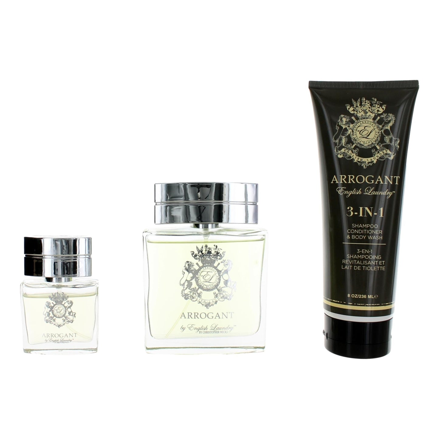 Arrogant by English Laundry, 3 Piece Gift Set for Men with 3.4 oz. - 101 Perfume Plus