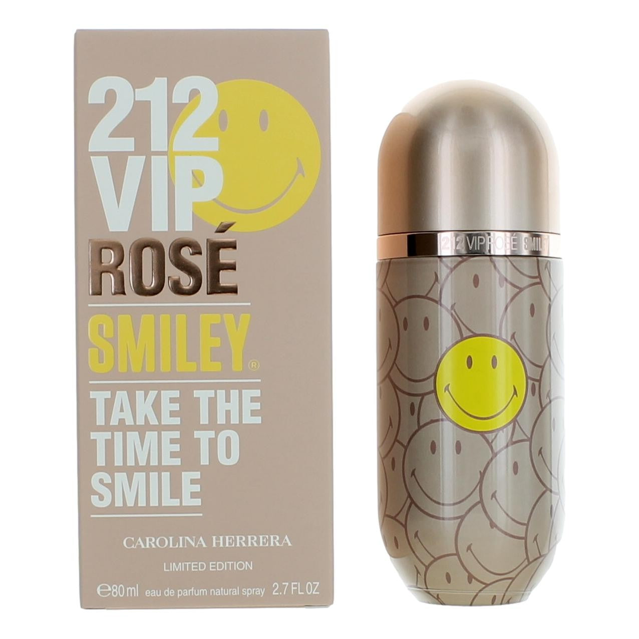 212 VIP Rose Smiley de Carolina Herrera, Eau de Parfum en spray de 2.7 oz para mujer