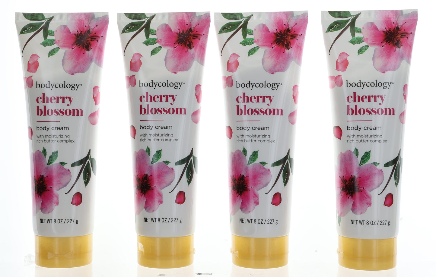 Cherry Blossom de Bodycology, paquete de 4 cremas hidratantes corporales de 8 oz para mujeres