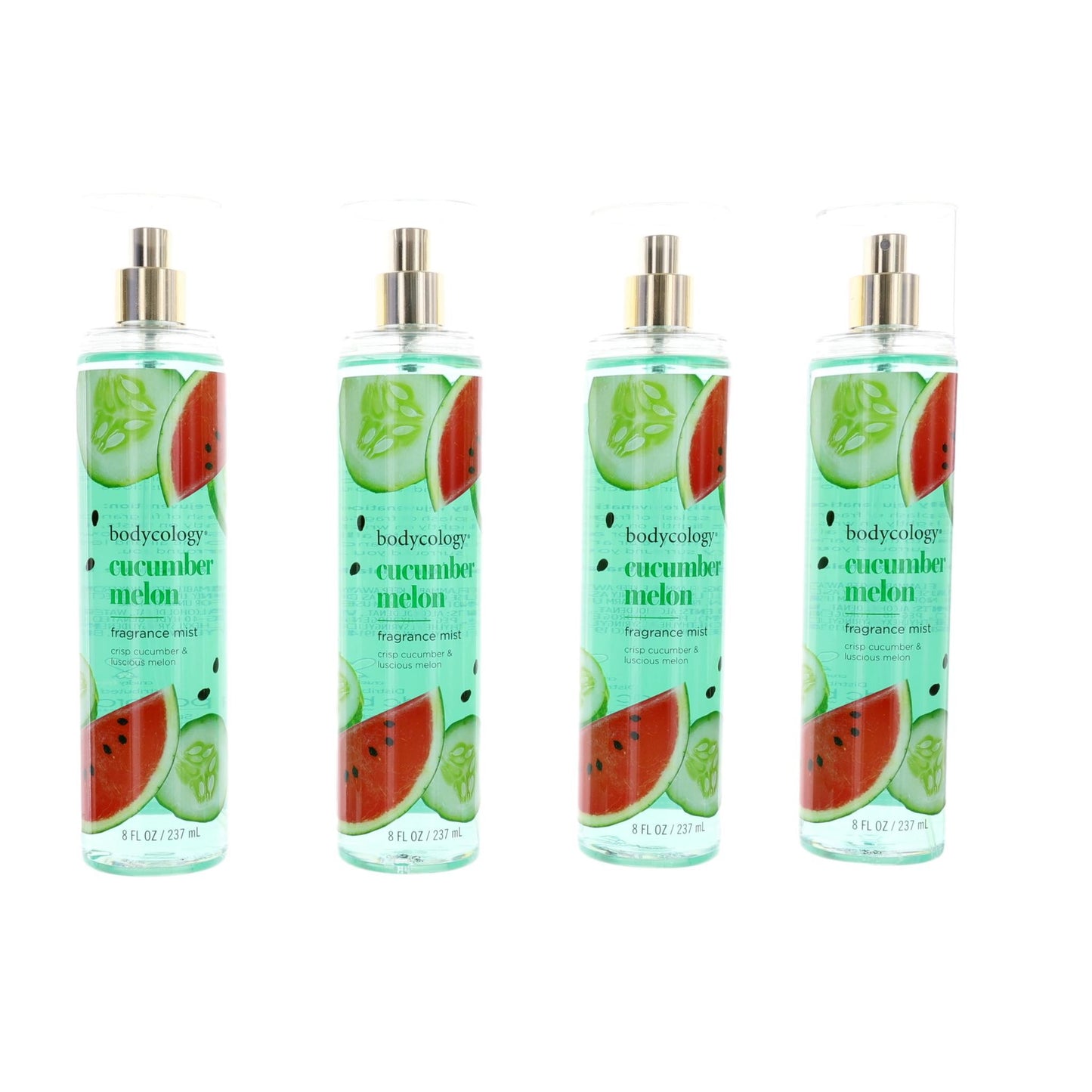 Melón pepino de Bodycology, paquete de 4 nieblas aromáticas de 8 oz para mujeres