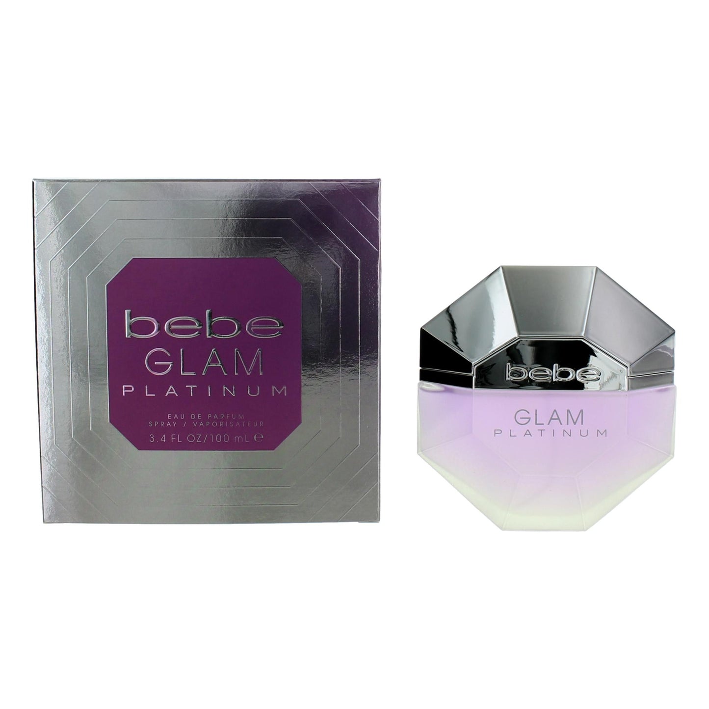 bebe Glam Platinum de bebe, Eau de Parfum en espray de 3.4 oz para mujer