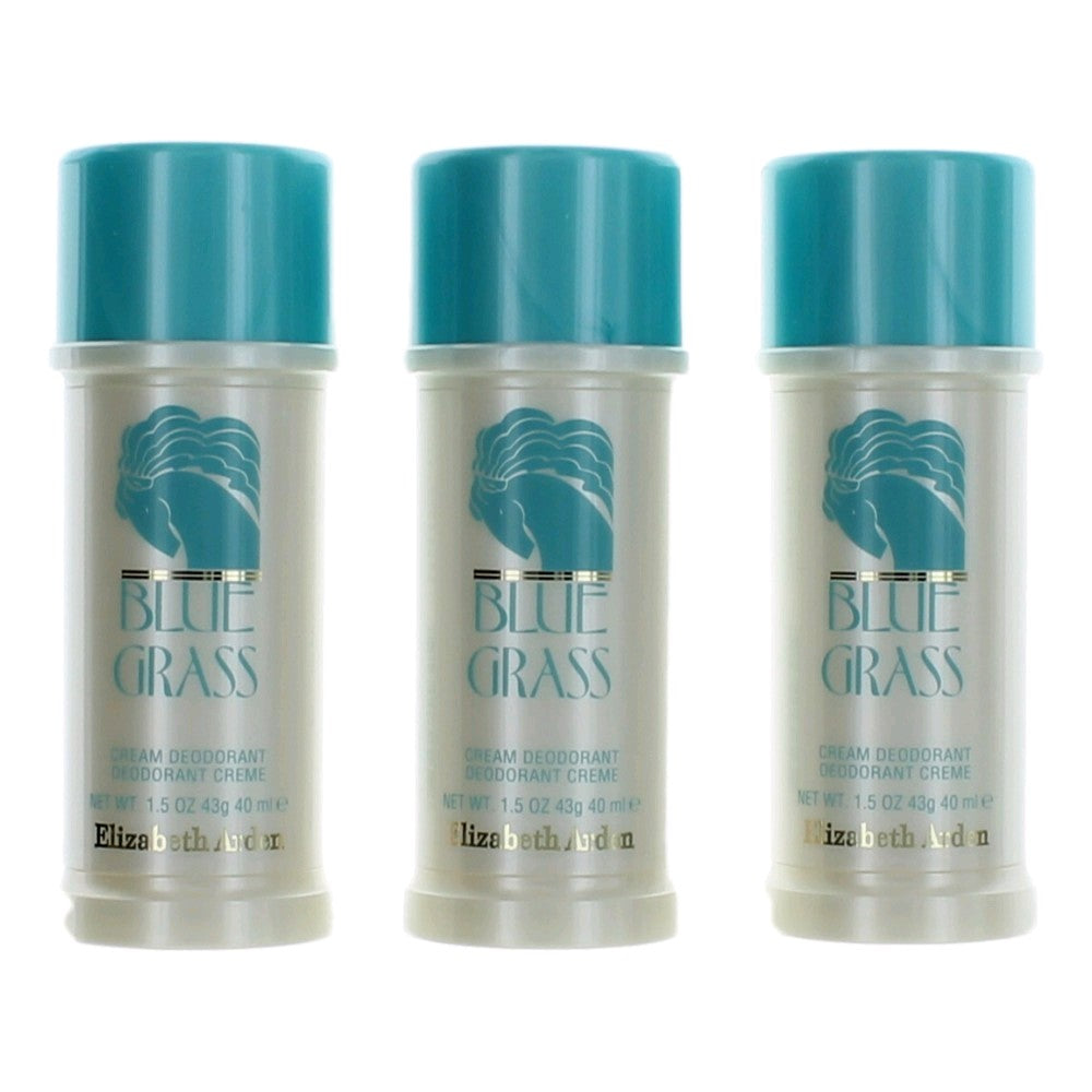 Blue Grass de Elizabeth Arden, desodorante en crema para mujer, 3 x 1.5 oz (4.5 oz en total)
