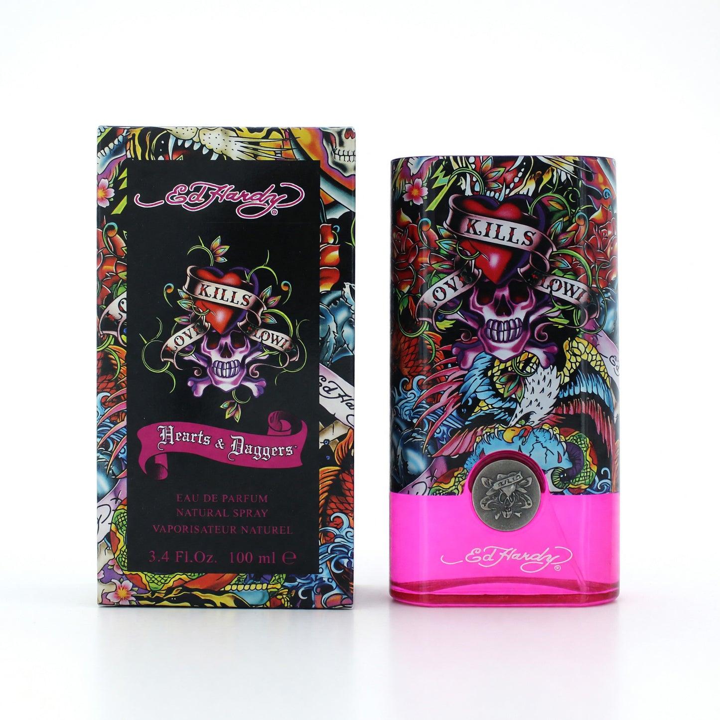 Ed Hardy Hearts & Daggers de Christian Audigier, Eau de Parfum en spray para mujeres de 3.4 oz