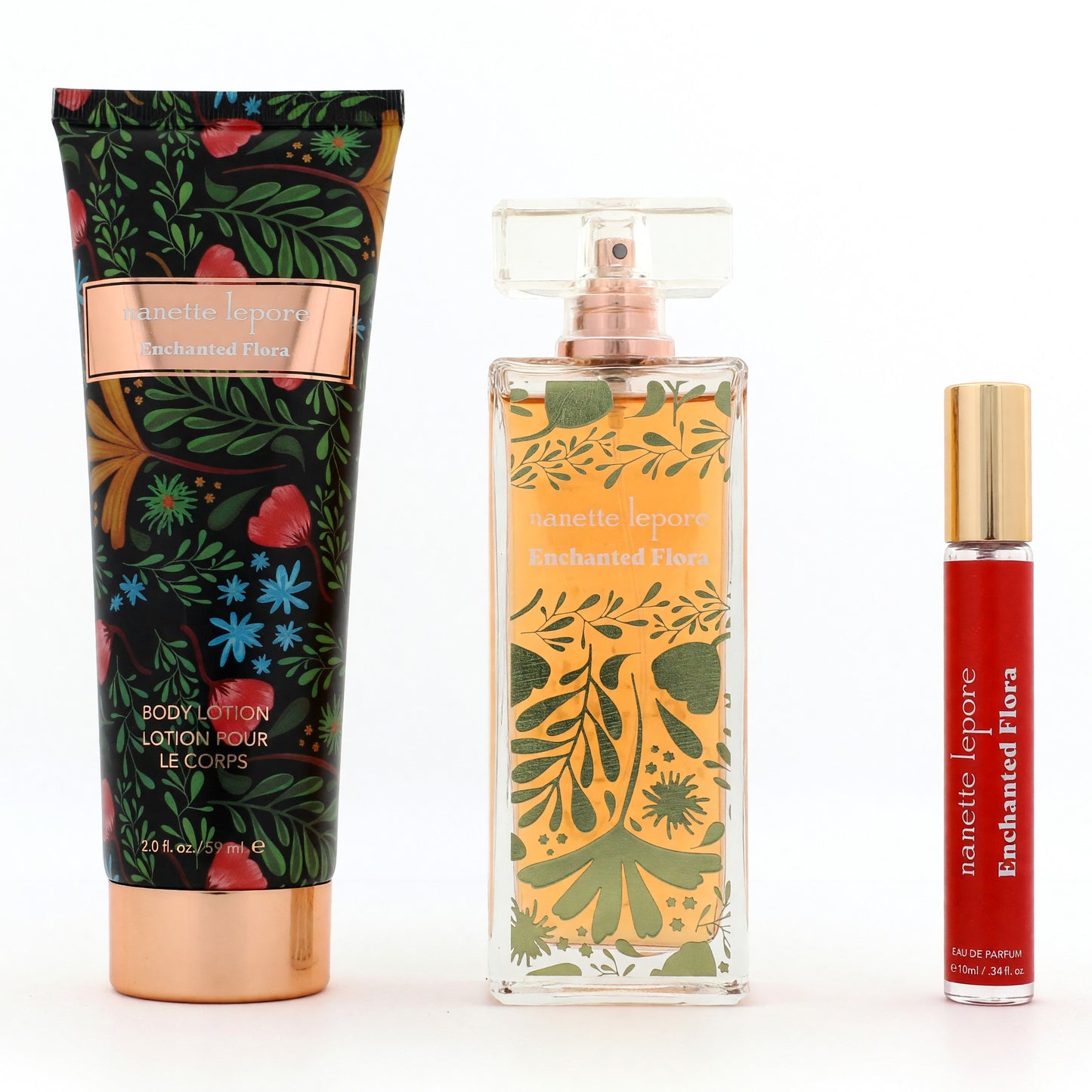 Enchanted Flora de Nanette Lepore, set de regalo de 3 piezas para mujer