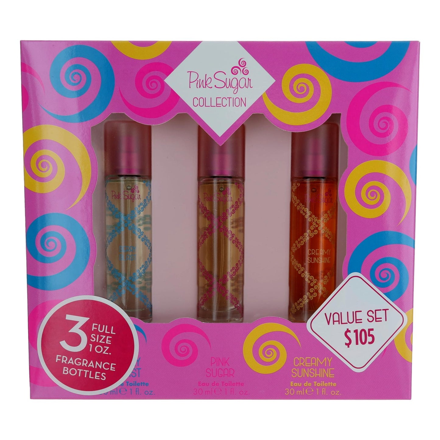 Pink Sugar de Aquolina, set de variedad de 3 piezas para mujer