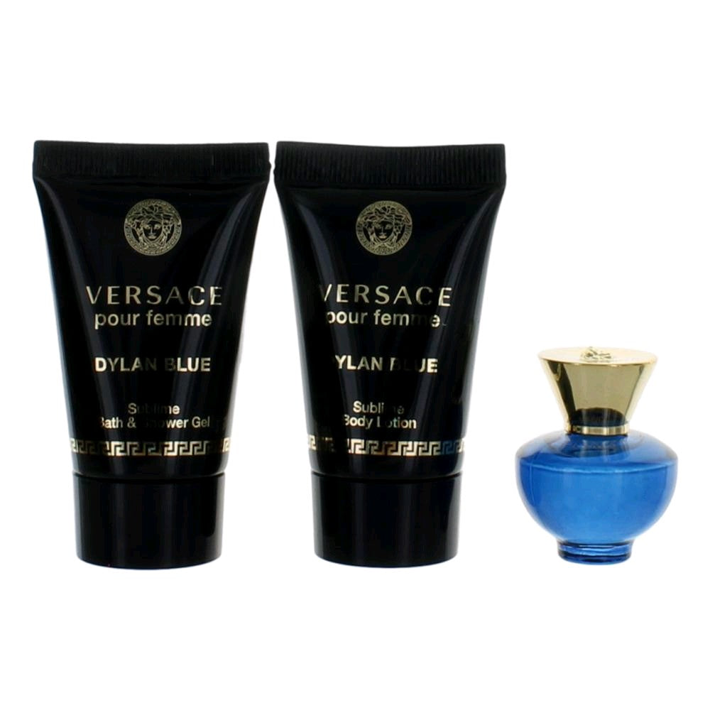Versace Pour Femme Dylan Blue de Versace, set de regalo de 3 mini piezas para mujer