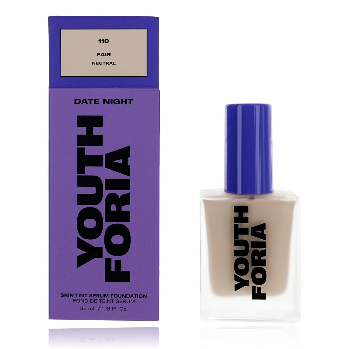 Date Night by Youthforia, 1.18 oz Skin Tint Serum Foundation- 110 Fair