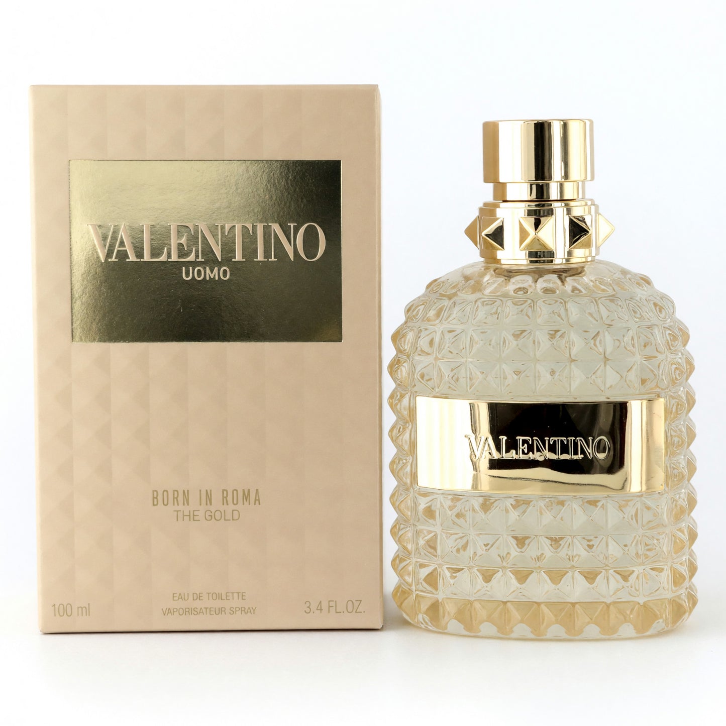 Valentino Uomo Born in Roma The Gold de Valentino 3.4oz EDT Vaporizador para hombres
