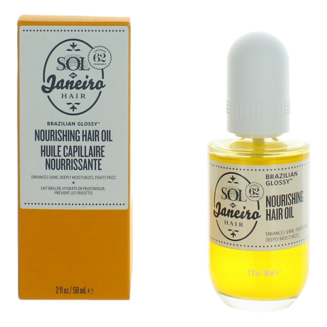 Brazilian Glossy Nourishing Hair Oil by Sol De Janeiro, 2 oz Hair Oil Treatment - 101 Perfume Plus
