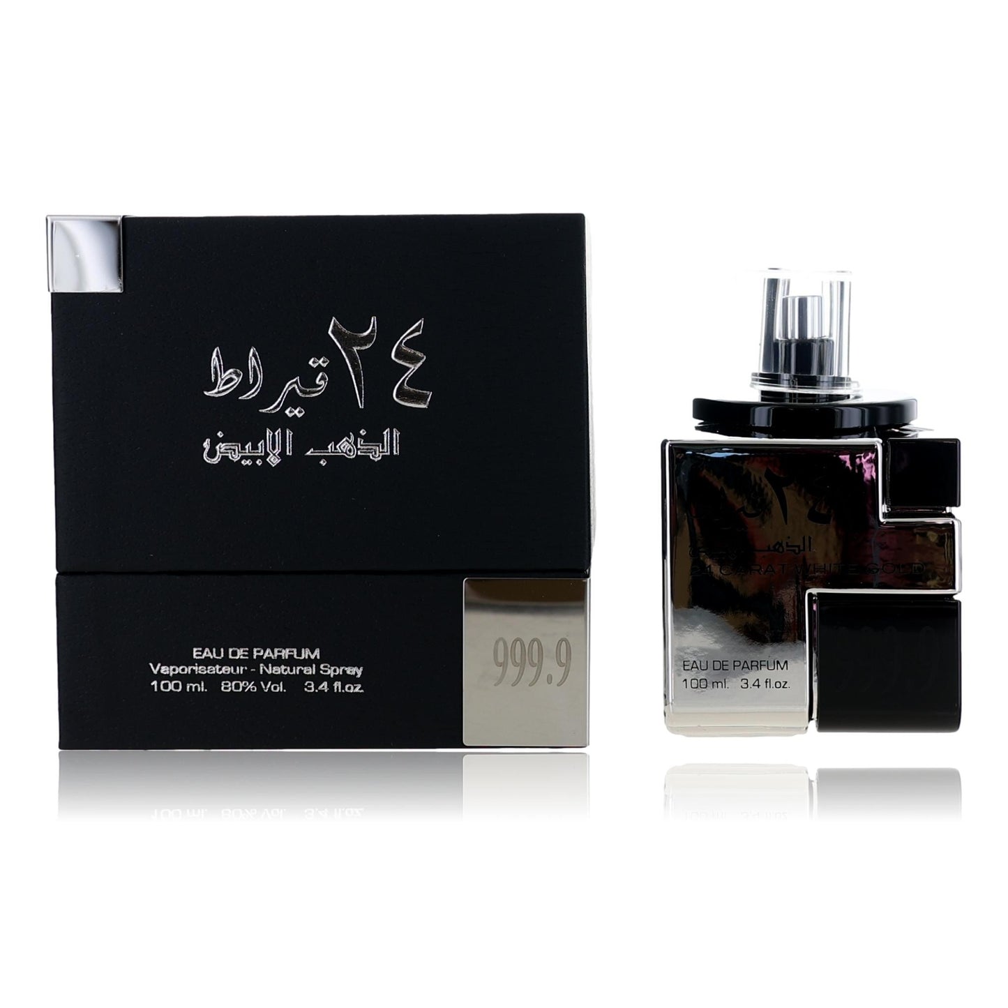 24 Carat White Gold de Lattafa, EDP en espray de 3.4 oz para unisex