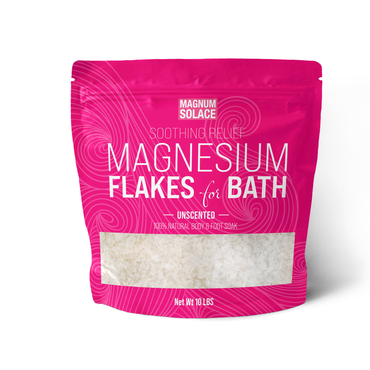Magnesium Flakes for Bath by Magnum Solace, 10 lbs Body & Foot Soak - Unscented