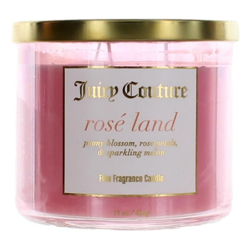 Vela de 3 mechas Juicy Couture de 14.5 oz, mezcla de cera de soja - Rose Land