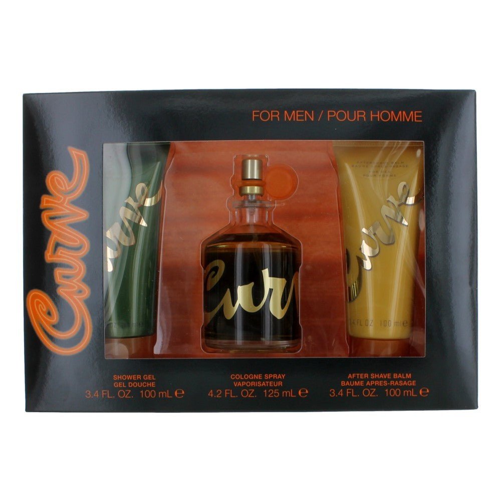 Curve by Liz Claibrone, 3 Piece Gift Set for Men with 4.2 oz - 101 Perfume Plus