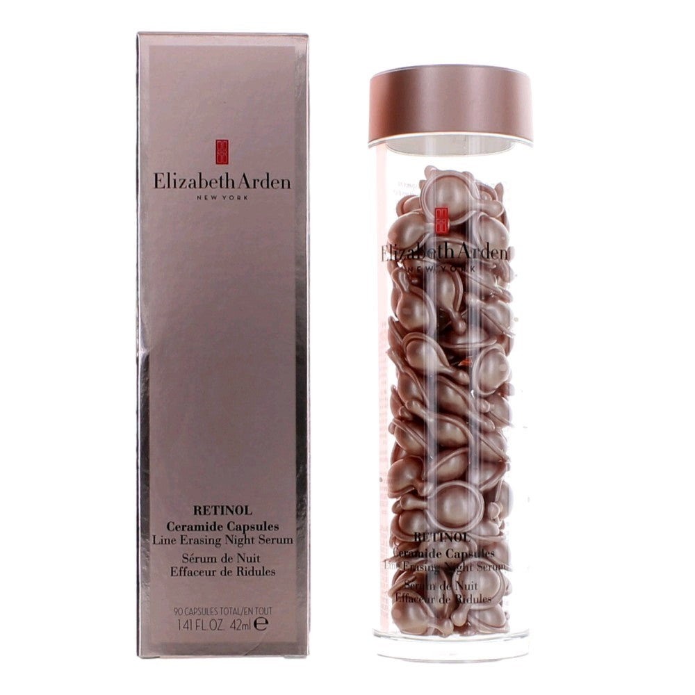 Retinol de Elizabeth Arden, 90 cápsulas de ceramida, sérum de noche que borra las líneas, para mujeres