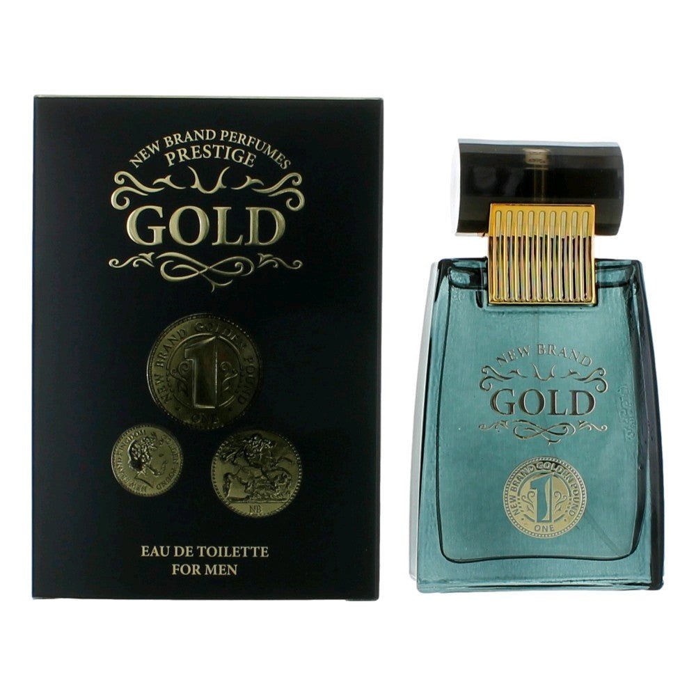Gold by New Brand, 3.3 oz Eau De Toilette Spray for Men - 101 Perfume Plus