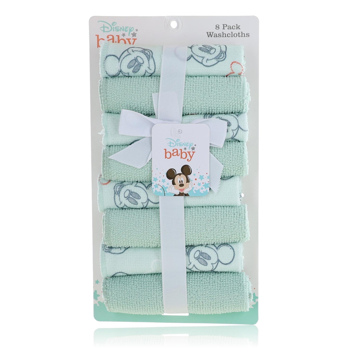 Set de manoplas de Mickey Mouse de Disney, paquete de 8 para bebés - Pastel