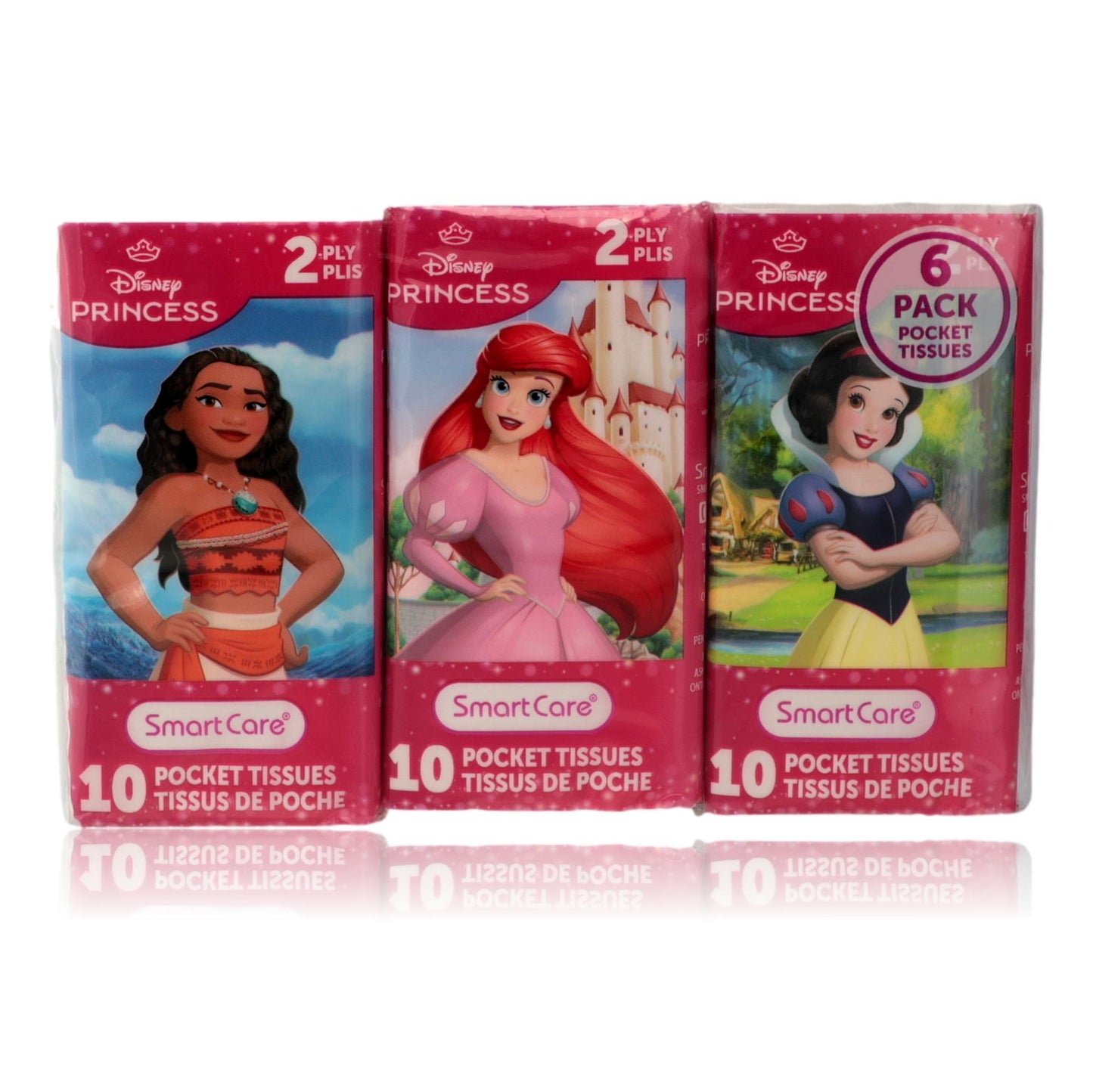 Disney Princess de Disney, Paquete de 6 Pañuelos de Bolsillo de 10 Unidades