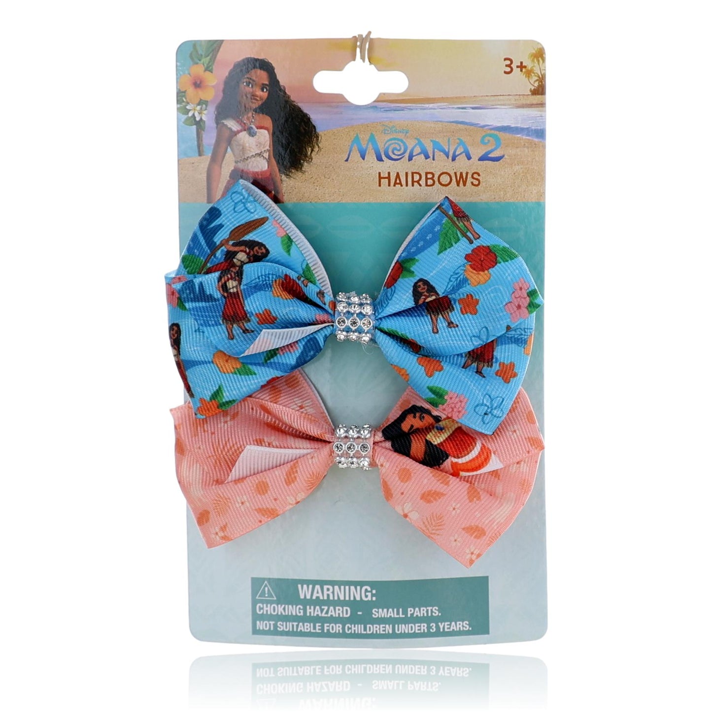 Moños de pelo Moana de Disney, paquete de 2 para niños