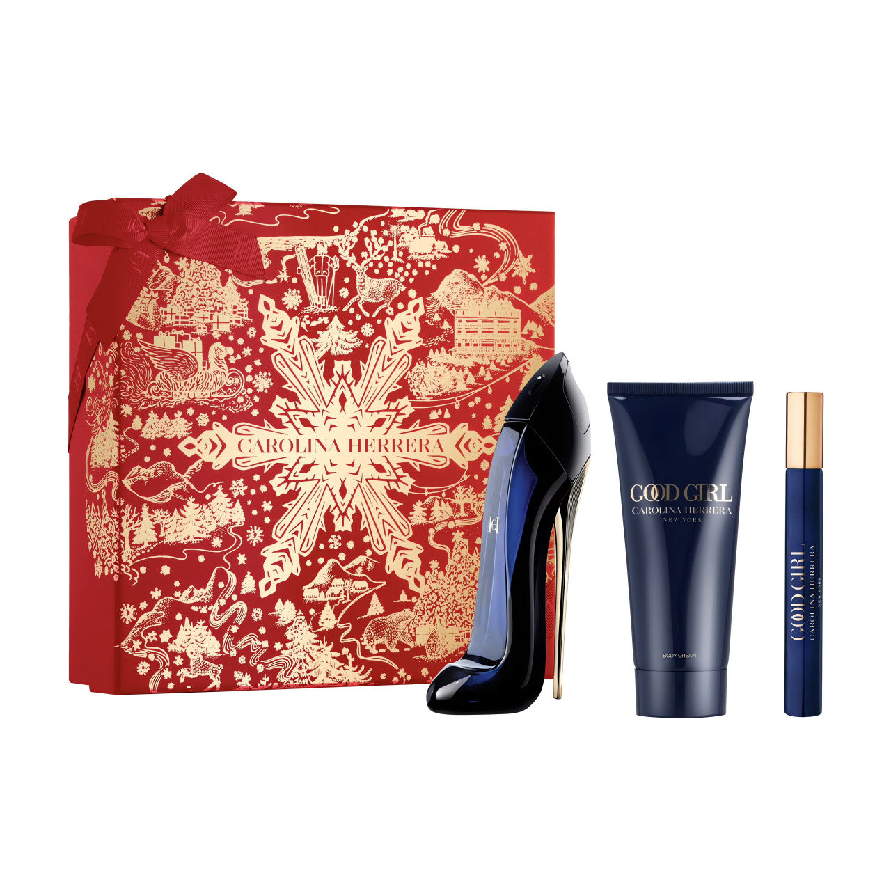 Carolina Herrera Good Girl 3 Pcs Set: 2.7 Eau de Parfum Spray + 0.34 Eau de Parfum Spray + 3.4 Body Lotion
