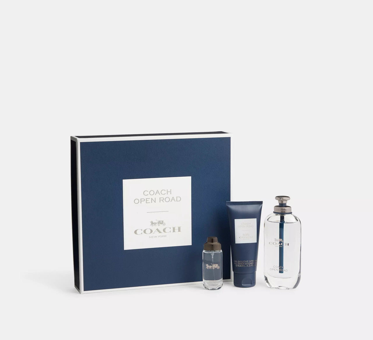 Coach Open Road 3 Pcs Set for Men: 3.3 Eau de Toilette Spray + 0.5 Eau de Toilette Spray + 3.3 Shower Gel