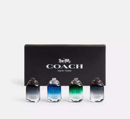 Coach 4 * 4.5 ml Mini Set For Men: Coach New York Eau De Toilette + Coach Blue Eau De Toilette + Coach Green Eau De Toilette + Coach For Men Eau De Parfum