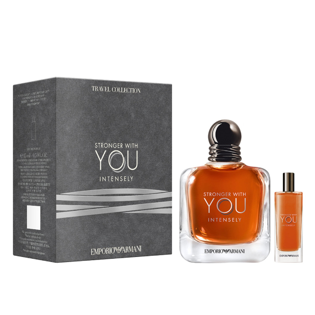 Armani Stronger With You Intensely 2 Pcs Set for Men: 3.4 Eau de Parfum Spray + 0.5 Eau de Parfum Spray