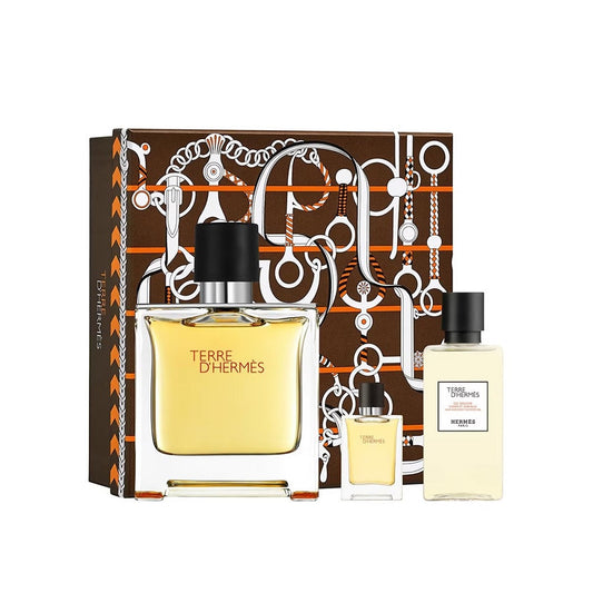 Hermes Terre D'Hermes 3 Pcs Set: 3.4 Eau De Toilette + 0.5 Eau De Toilette + 1.35 Shower Gel