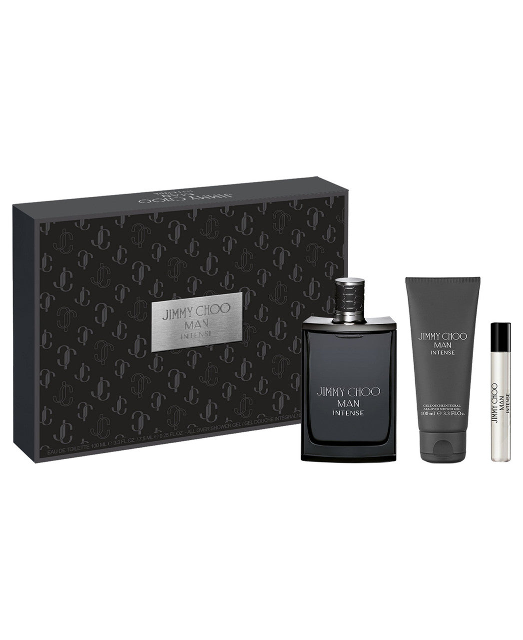 Jimmy Choo Man Intense 3 PCS Set: 3.3 Eau de Toilette Spray + 0.25 Eau de Toilette Spray + 3.3 All Over Shower Gel