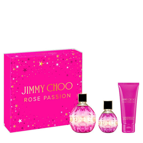 JIMMY CHOO ROSE PASSION 3 PCS SET: 3.3 EAU DE PARFUM SPRAY+ 0.25 EAU DE PARFUM SPRAY + 3.3 BODY LOTION