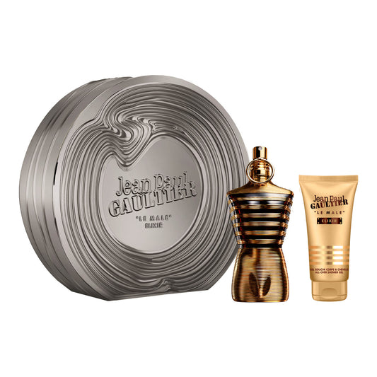 Jean Paul Gaultier Le Male Elixir 2 Pcs Set: 4.2 Parfum Spray + 2.5 Shower Gel.