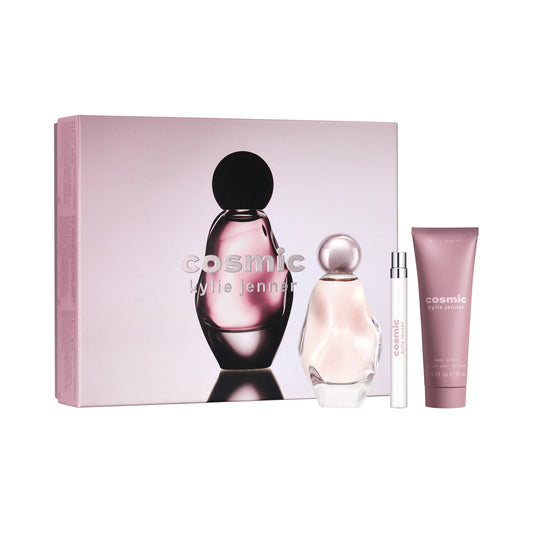 Kylie Jenner Cosmic 3 Pcs Set For Women: 3.3 Eau De Parfum Spray + 0.33 Eau De Parfum Spray + 2.5 Body Lotion