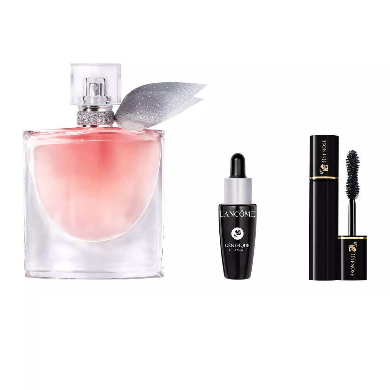Lancome La Vie Est Belle 3 Pcs Set for Women: 1.7 Eau de Parfum Refillable Spray + 0.33 oz Advanced Genifique + 2 ml Hypnose - 01 Noir Hypnotic Mascara Volume