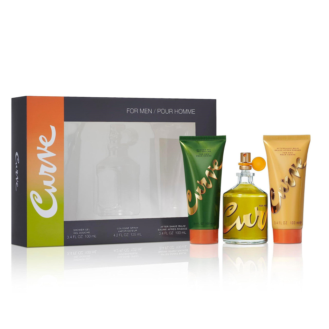 Curve 3 Pcs Set for Men: 4.2 Cologne Spray + 3.4 Shower Gel + 3.4 After Shave Balm