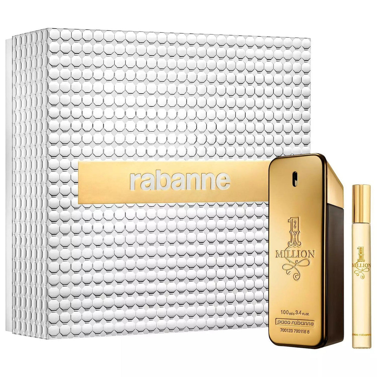 Paco Rabanne One Million 2 Pcs Set for Men: 3.4 Eau de Toilette Spray + 0.68 Eau de Toilette Spray
