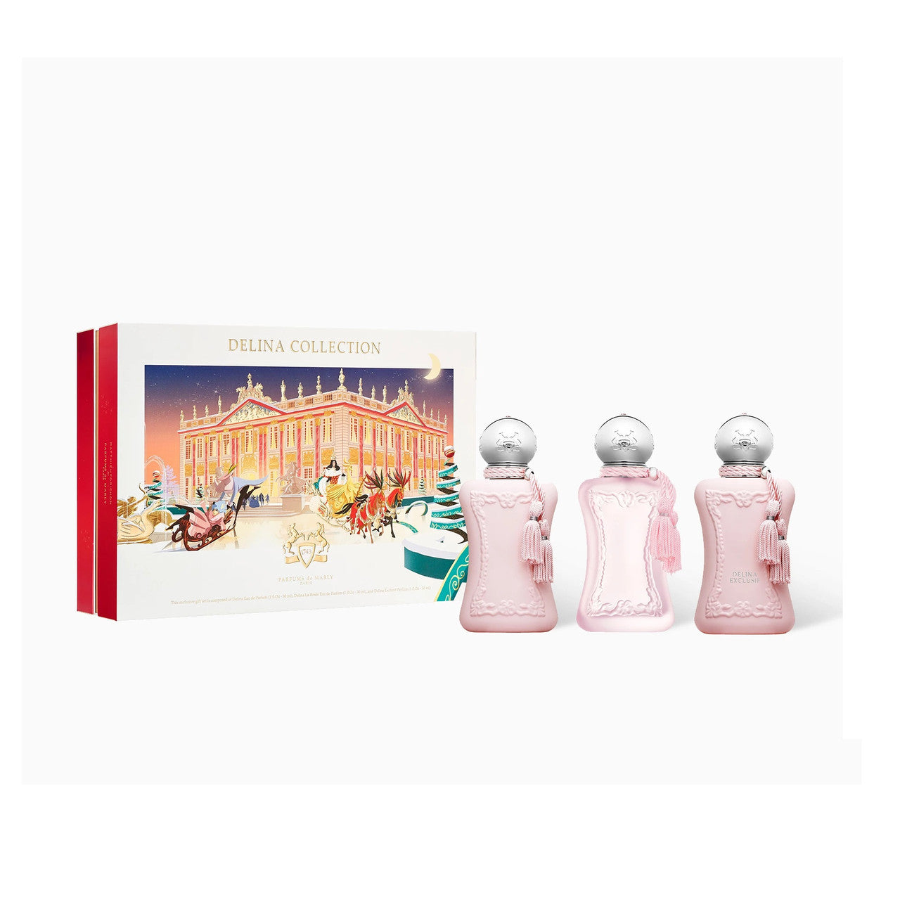 Parfums De Marly Delina 3 Pcs Set for Women: 1 oz Eau de Parfum Spray + Delina Exclusif 1 oz Eau de Parfum Spray + Delina La Rosee 1 oz Eau de Parfum Spray