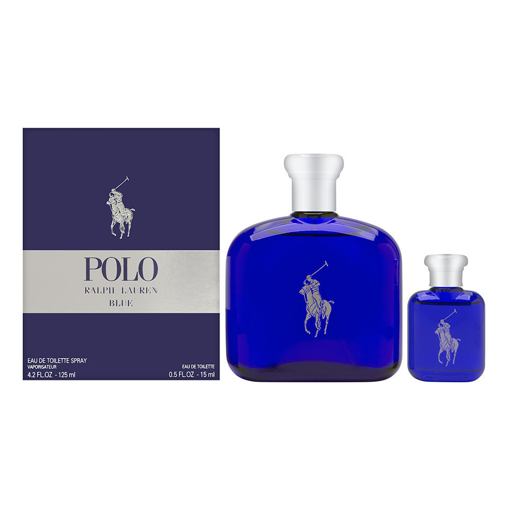 Polo Blue 2 Pcs Set for Men: 4.2 Eau de Toilette Spray + 0.5 oz Eau de Toilette
