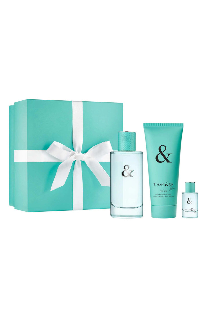Tiffany & Co. Love 3 Pcs Set for Women: 3 oz Eau de Parfum Spray + 5 ml Eau de Parfum Mini + 3.3 Body Lotion