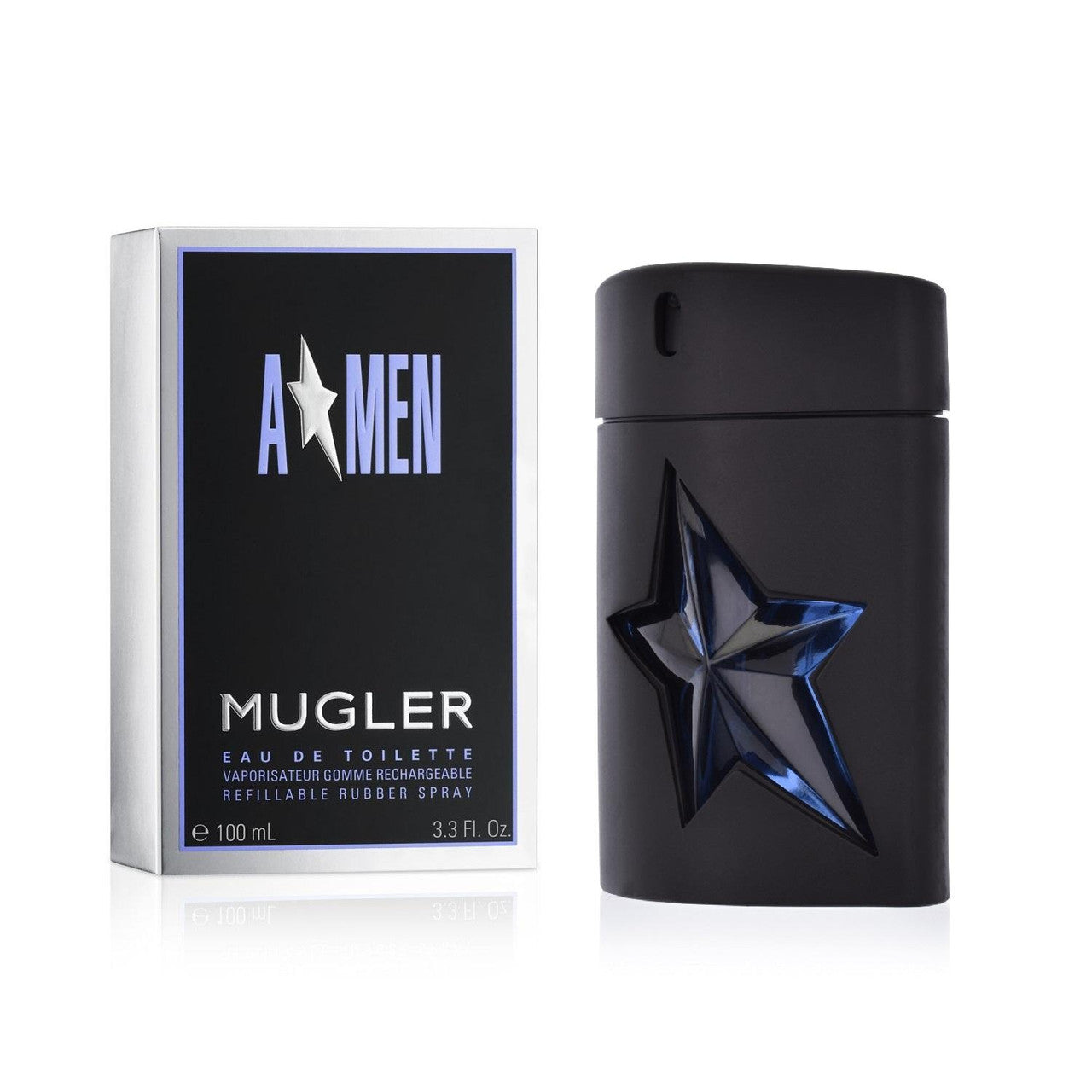 Angel A-Men 3.4 Eau de Toilette Spray for Men Refillable (Rubber)